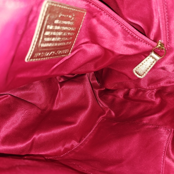 RARE Coach "Poppy Glitter Glam Groovy" Graffiti/Appliqué Handbag Gold - Picture 7 of 10